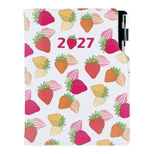 Kalendarz książkowy DESIGN tygodniowy B6 2027 - Truskawka