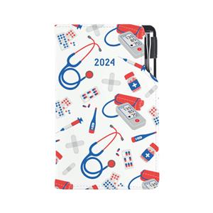 Kalendarz książkowy DESIGN tygodniowy kieszonkowy 2024 czeski - Lekarz