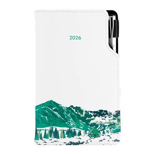 Kalendarz książkowy DESIGN tygodniowy kieszonkowy 2026 polski - biały - Góry