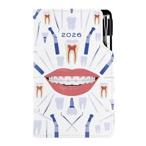 Kalendarz książkowy DESIGN tygodniowy kieszonkowy 2026 slowacki - biały - Dentysta