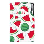 Kalendarz książkowy DESIGN tygodniowy kieszonkowy 2027 czeski - Arbuz