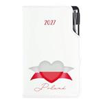 Kalendarz książkowy DESIGN tygodniowy kieszonkowy 2027 czeski- biały - Polska - flaga