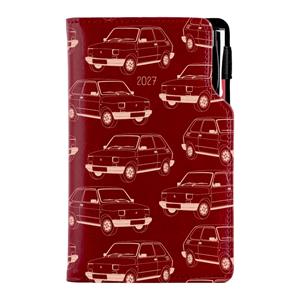 Kalendarz książkowy DESIGN tygodniowy kieszonkowy 2027 czeski - bordo - Maluch