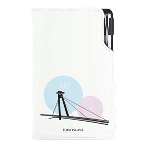 Kalendarz książkowy DESIGN tygodniowy kieszonkowy 2027 czeski - Bratyslawa