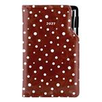 Kalendarz książkowy DESIGN tygodniowy kieszonkowy 2027 czeski- brązowy - kropki