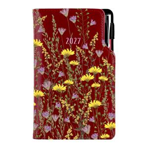 Kalendarz książkowy DESIGN tygodniowy kieszonkowy 2027 czeski- granatowy - Łąka