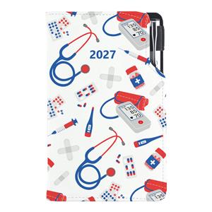 Kalendarz książkowy DESIGN tygodniowy kieszonkowy 2027 czeski - Lekarz