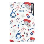 Kalendarz książkowy DESIGN tygodniowy kieszonkowy 2027 czeski - Lekarz