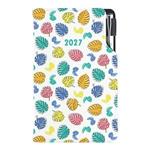 Kalendarz książkowy DESIGN tygodniowy kieszonkowy 2027 czeski - Liście