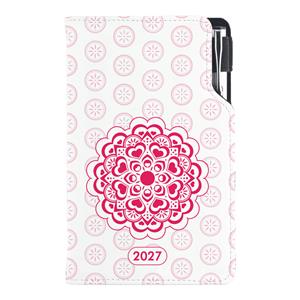 Kalendarz książkowy DESIGN tygodniowy kieszonkowy 2027 czeski - Mandala czerwona