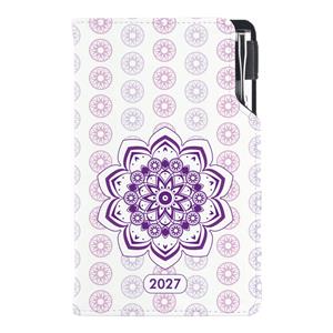 Kalendarz książkowy DESIGN tygodniowy kieszonkowy 2027 czeski - Mandala fioletowa