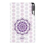 Kalendarz książkowy DESIGN tygodniowy kieszonkowy 2027 czeski - Mandala fioletowa