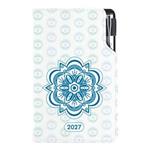 Kalendarz książkowy DESIGN tygodniowy kieszonkowy 2027 czeski - Mandala niebieska