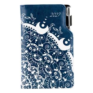 Kalendarz książkowy DESIGN tygodniowy kieszonkowy 2027 czeski - niebieski - ornament
