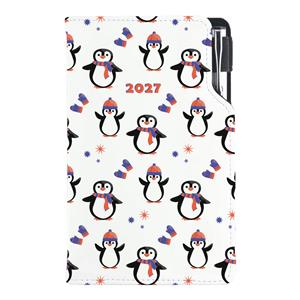 Kalendarz książkowy DESIGN tygodniowy kieszonkowy 2027 czeski - Pingwin