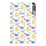 Kalendarz książkowy DESIGN tygodniowy kieszonkowy 2027 czeski - Ptaki