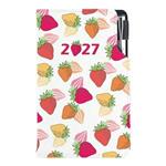 Kalendarz książkowy DESIGN tygodniowy kieszonkowy 2027 czeski - Truskawka