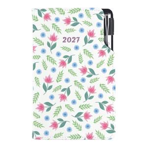 Kalendarz książkowy DESIGN tygodniowy kieszonkowy 2027 czeski - Wiosenne kwiaty