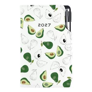 Kalendarz książkowy DESIGN tygodniowy kieszonkowy 2027 polski - Awokado