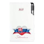 Kalendarz książkowy DESIGN tygodniowy kieszonkowy 2027 polski - biały - Słowacja - flaga