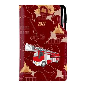 Kalendarz książkowy DESIGN tygodniowy kieszonkowy 2027 polski - bordo - Straż