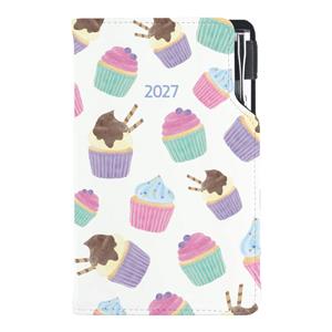 Kalendarz książkowy DESIGN tygodniowy kieszonkowy 2027 polski - Cupcake