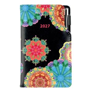 Kalendarz książkowy DESIGN tygodniowy kieszonkowy 2027 polski - czarny - kalejdoskop