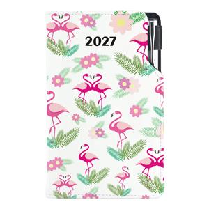 Kalendarz książkowy DESIGN tygodniowy kieszonkowy 2027 polski - Flaming