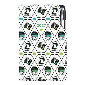 Kalendarz książkowy DESIGN tygodniowy kieszonkowy 2027 polski - Hokej