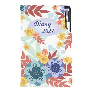 Kalendarz książkowy DESIGN tygodniowy kieszonkowy 2027 polski - Jesienne kwiaty