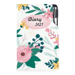 Kalendarz książkowy DESIGN tygodniowy kieszonkowy 2027 polski - Kwiaty