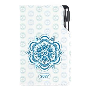 Kalendarz książkowy DESIGN tygodniowy kieszonkowy 2027 polski - Mandala niebieska