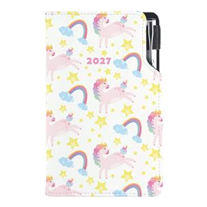 Kalendarz książkowy DESIGN tygodniowy kieszonkowy 2027 polski - Unicorn