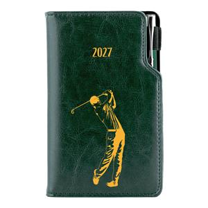 Kalendarz książkowy DESIGN tygodniowy kieszonkowy 2027 polski - zielony - Golf mężczyźni