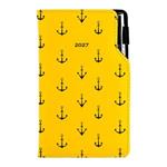Kalendarz książkowy DESIGN tygodniowy kieszonkowy 2027 polski - żółty - marynarski- kotwice