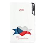 Kalendarz książkowy DESIGN tygodniowy kieszonkowy 2027 słowacki - biały - Czeska - flaga