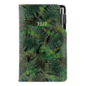 Kalendarz książkowy DESIGN tygodniowy kieszonkowy 2027 słowacki - czarny - Paproć