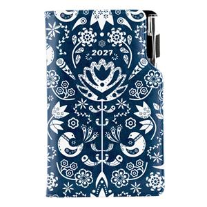 Kalendarz książkowy DESIGN tygodniowy kieszonkowy 2027 słowacki - granatowy - Folk