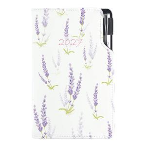 Kalendarz książkowy DESIGN tygodniowy kieszonkowy 2027 słowacki - Lawenda
