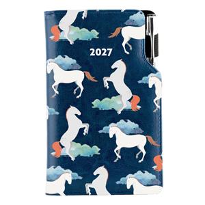Kalendarz książkowy DESIGN tygodniowy kieszonkowy 2027 słowacki - niebieski - koń