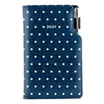 Kalendarz książkowy DESIGN tygodniowy kieszonkowy 2027 słowacki - niebieski - kropki