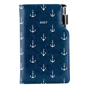 Kalendarz książkowy DESIGN tygodniowy kieszonkowy 2027 słowacki - niebieski - marynarz - kotwice