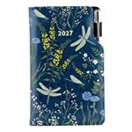 Kalendarz książkowy DESIGN tygodniowy kieszonkowy 2027 słowacki - niebieski - ważki