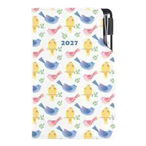 Kalendarz książkowy DESIGN tygodniowy kieszonkowy 2027 słowacki - Ptaki