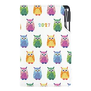 Kalendarz książkowy DESIGN tygodniowy kieszonkowy 2027 słowacki - Sowa