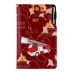 Kalendarz książkowy DESIGN tygodniowy kieszonkowy 2027 slowacki - bordo - Straż