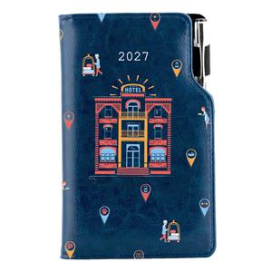 Kalendarz książkowy DESIGN tygodniowy kieszonkowy 2027 slowacki - granatowy - Hotel