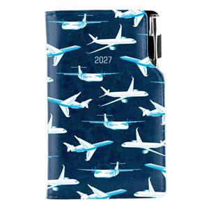Kalendarz książkowy DESIGN tygodniowy kieszonkowy 2027 slowacki - granatowy - Samoloty