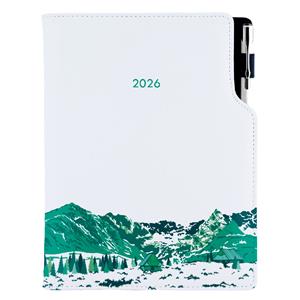 Kalendarz książkowy DESIGN tygodniowy z notesem A5 2026 - biały - Góry