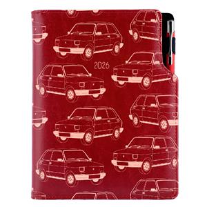 Kalendarz książkowy DESIGN tygodniowy z notesem A5 2026 - bordo - Maluch